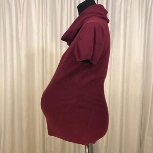 Motherhood Short Sleeve Pullover Sweater Red Large